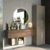 Mobile ingresso con armadietto 193x186 cm argilla e noce IL8