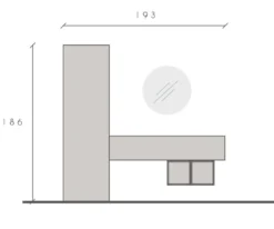 Mobile ingresso con armadietto 193x186 cm argilla e noce IL8