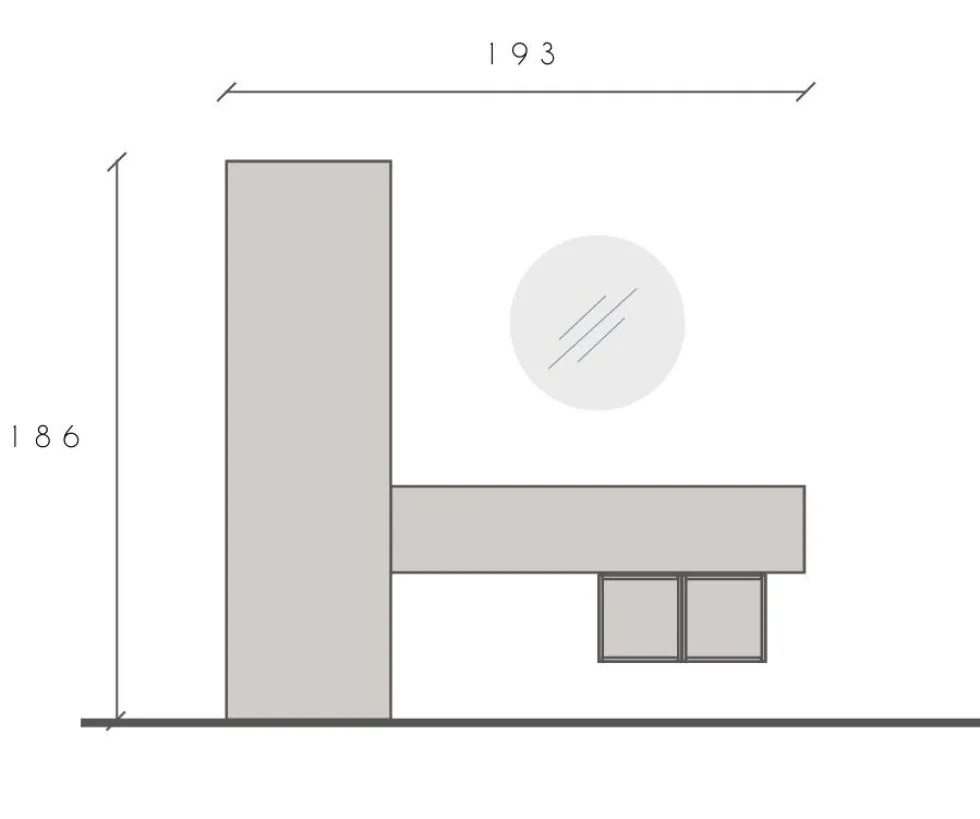 Mobile ingresso con armadietto 193x186 cm argilla e noce IL8