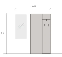 Mobile ingresso con attaccapanni 160x186 cm bronzo e beige IL17