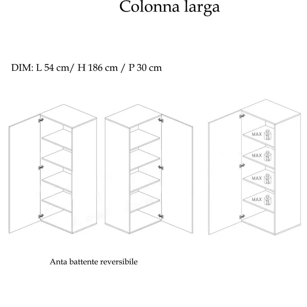 Mobile ingresso con colonna 193x186 cm beige IL9