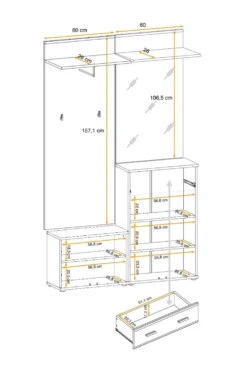 Mobile ingresso con panca e scarpiera IP18