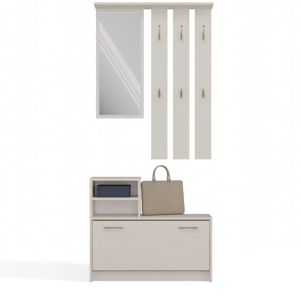 Mobile ingresso con scarpiera 85x180 cm beige cashmere MIT1