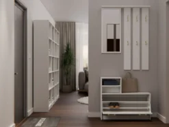 Mobile ingresso con scarpiera 85x180 cm beige cashmere MIT1