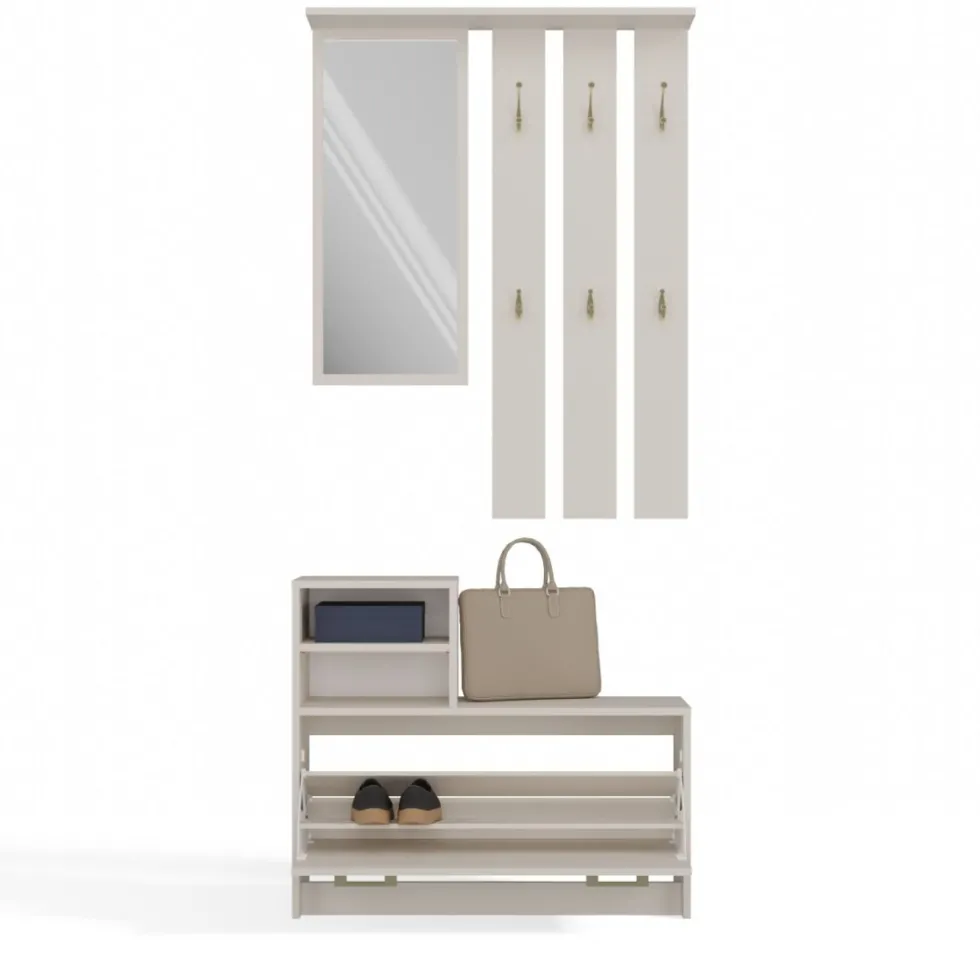 Mobile ingresso con scarpiera 85x180 cm beige cashmere MIT1