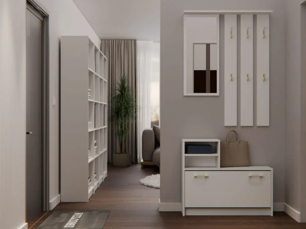 Mobile ingresso con scarpiera 85x180 cm beige cashmere MIT1