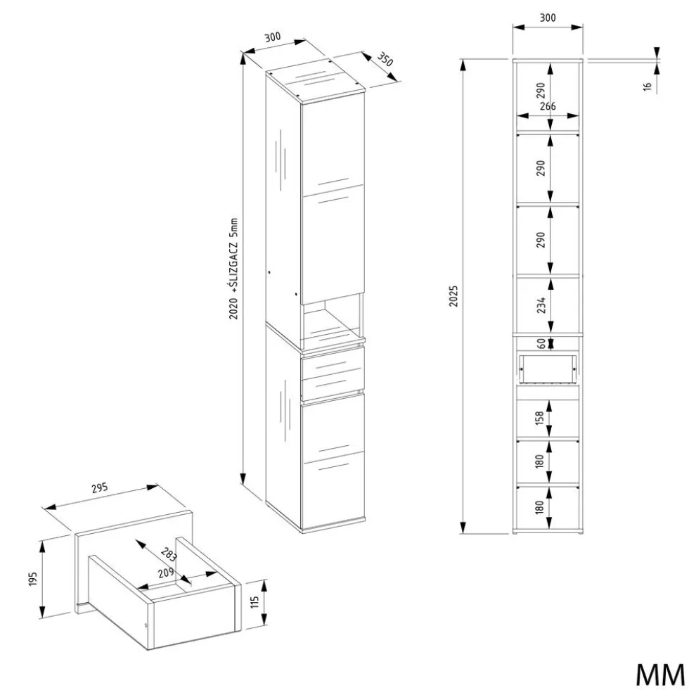 Mobile ingresso con scarpiera 110x202,5 cm rovere e nero MIT21