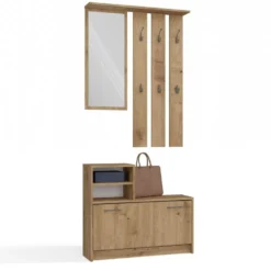 Mobile ingresso con specchio 85x180 cm rovere MIT1