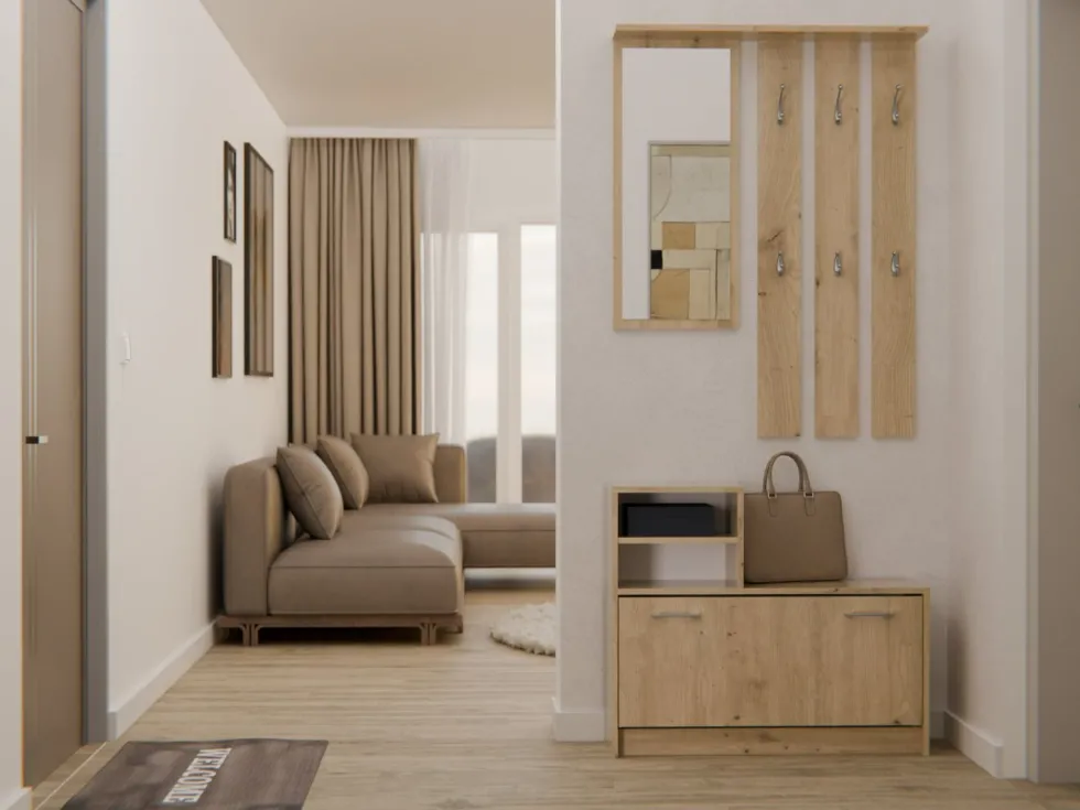 Mobile ingresso con specchio 85x180 cm rovere MIT1