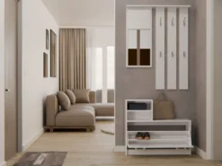 Mobile ingresso con specchio 85x180 cm bianco MIT1