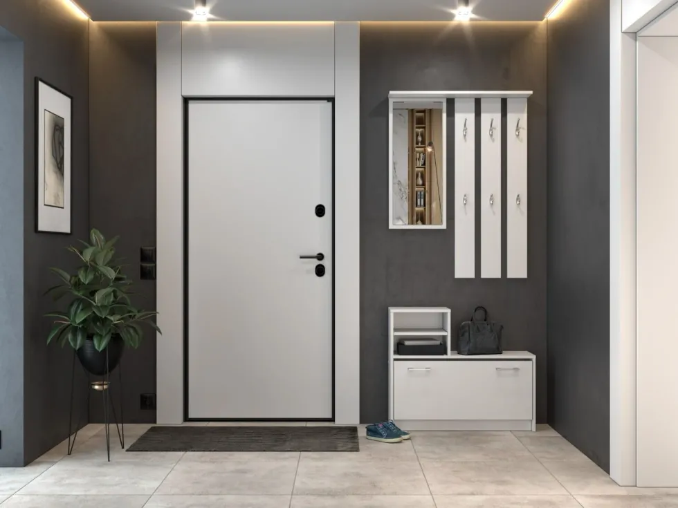 Mobile ingresso con specchio 85x180 cm bianco MIT1