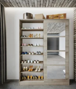 Mobile ingresso con specchio in rovere chiaro II2