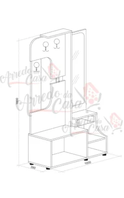 Mobile ingresso con specchio antracite effetto legno e rovere grigio IU14