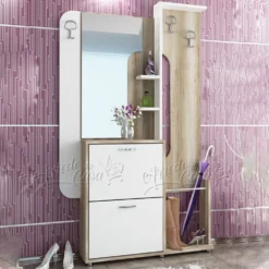 Mobile ingresso con specchio rovere/bianco IU8