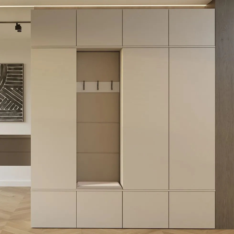 Mobile ingresso guardaroba 200x238 con panca beige cashmere MIT13