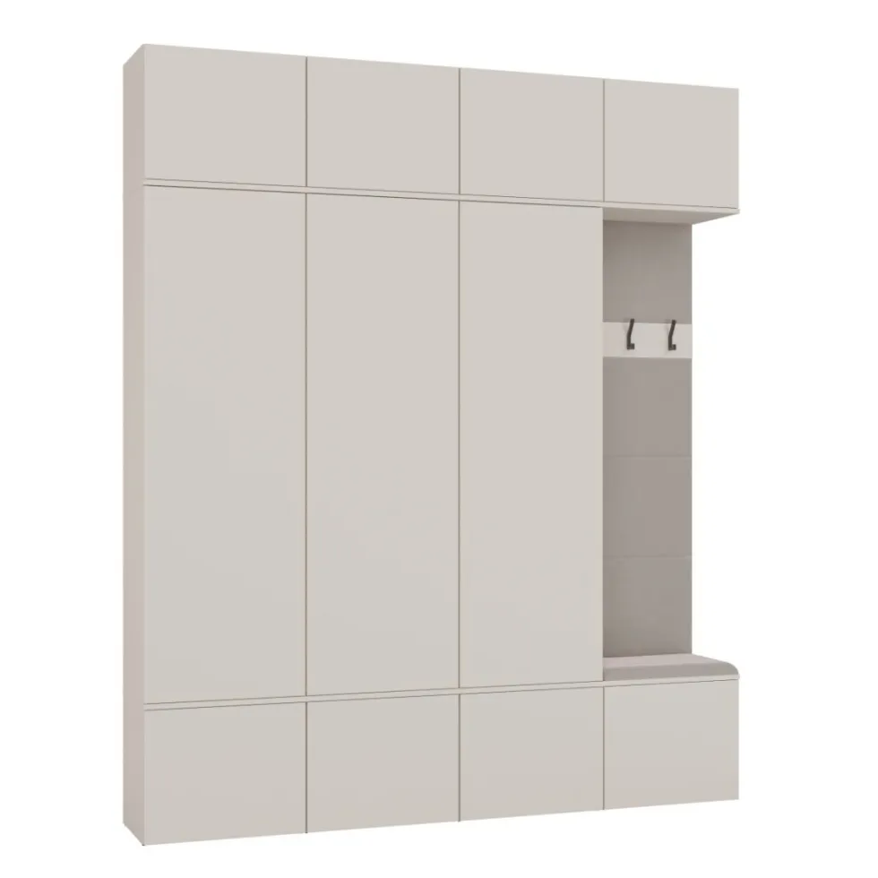 Mobile ingresso guardaroba 200x238 con panca beige cashmere MIT13