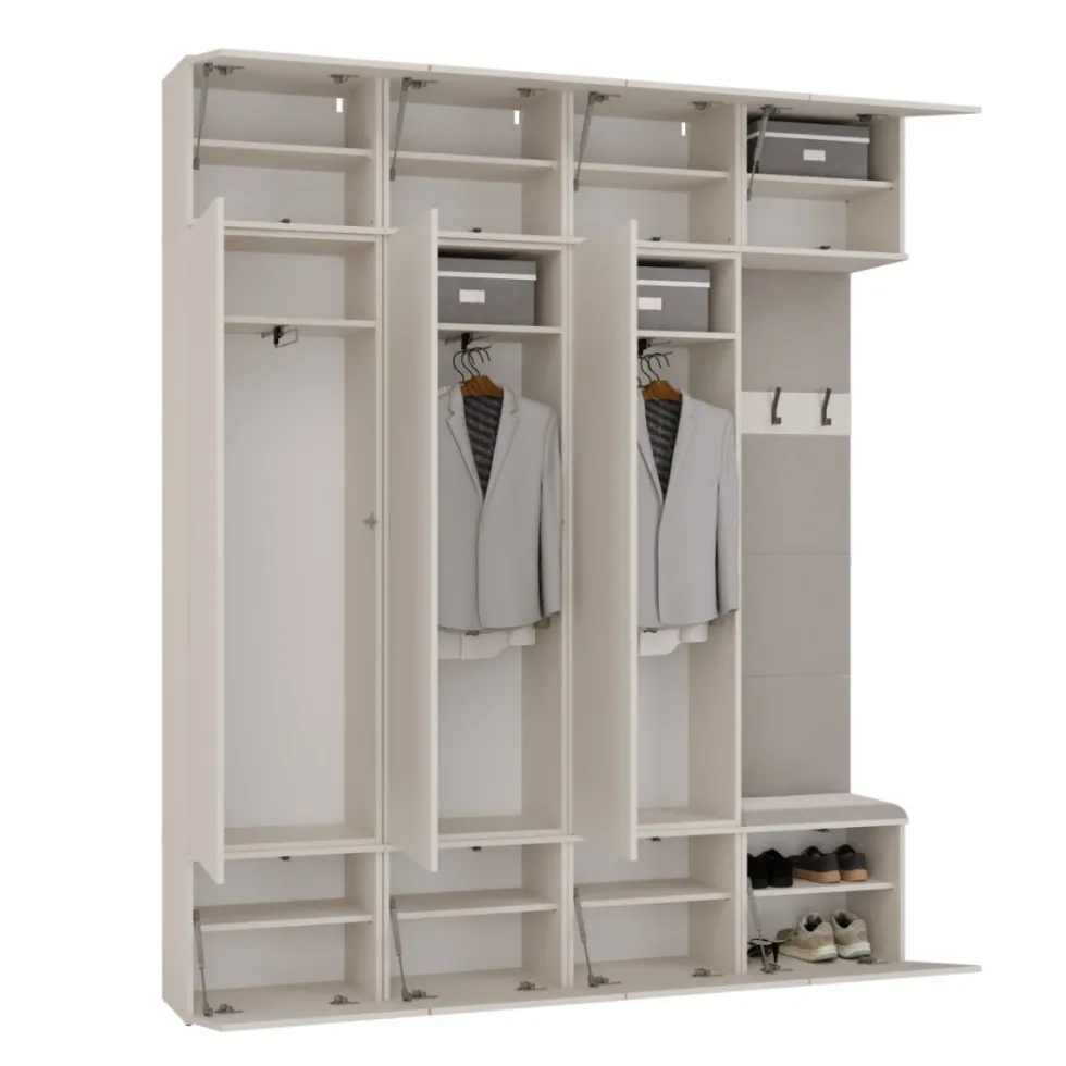 Mobile ingresso guardaroba 200x238 con panca beige cashmere MIT13