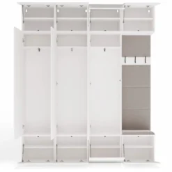Mobile ingresso guardaroba 200x238 con panca bianco e beige cashmere MIT13