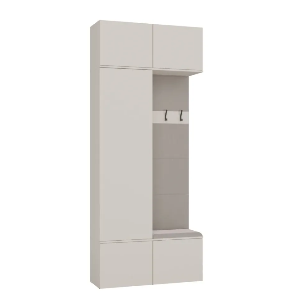 Mobile ingresso guardarobe 100x238 con appendiabiti beige cashmere MIT15