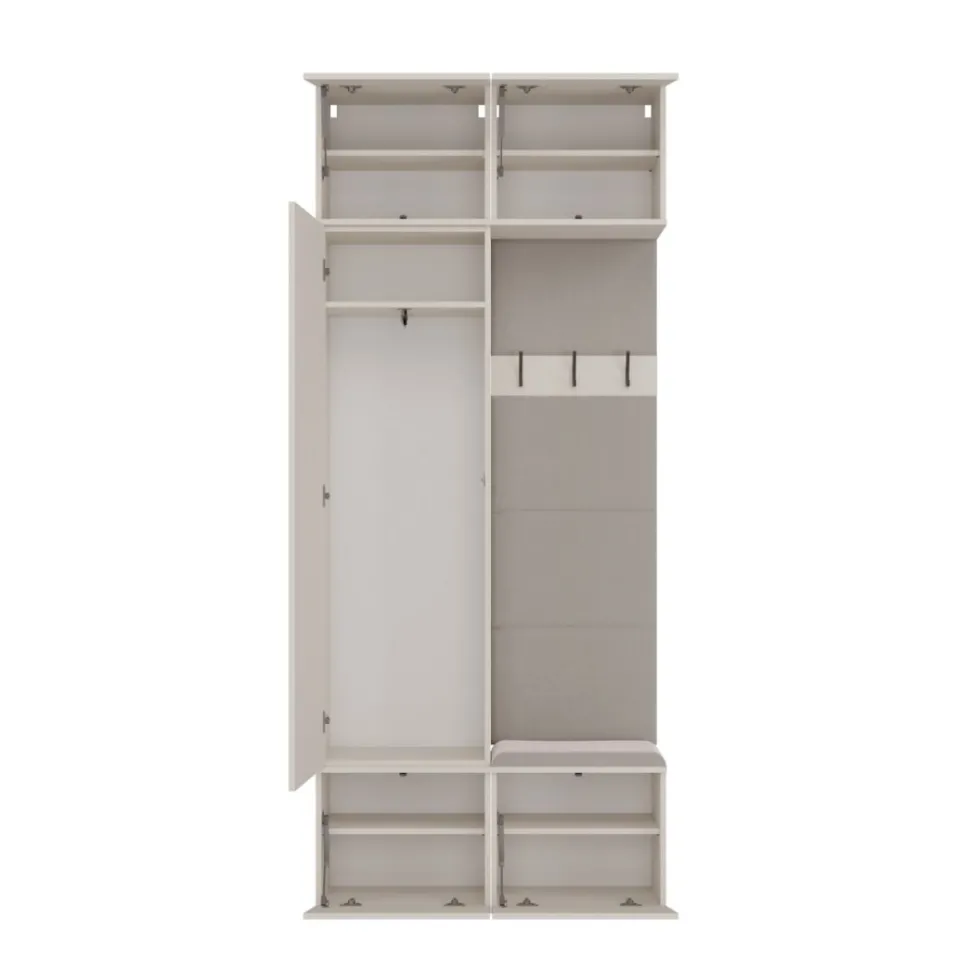 Mobile ingresso guardarobe 100x238 con appendiabiti beige cashmere MIT15