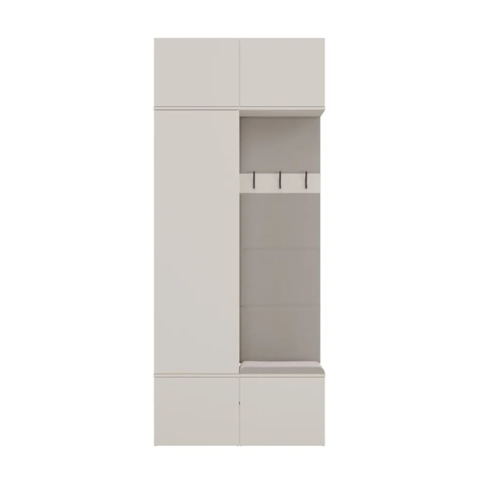 Mobile ingresso guardarobe 100x238 con appendiabiti beige cashmere MIT15