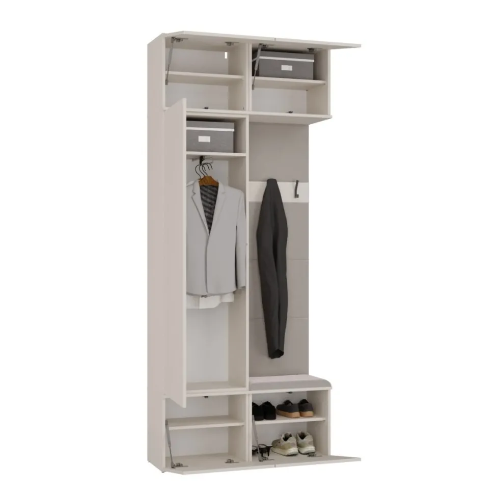 Mobile ingresso guardarobe 100x238 con appendiabiti beige cashmere MIT15