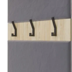 Mobile ingresso guardarobe 100x238 con appendiabiti rovere chiaro e grigio MIT15