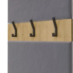 Mobile ingresso guardarobe 100x238 con appendiabiti rovere e grigio MIT15