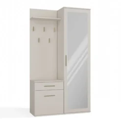 Mobile ingresso moderno con specchio beige cashmere MIT3