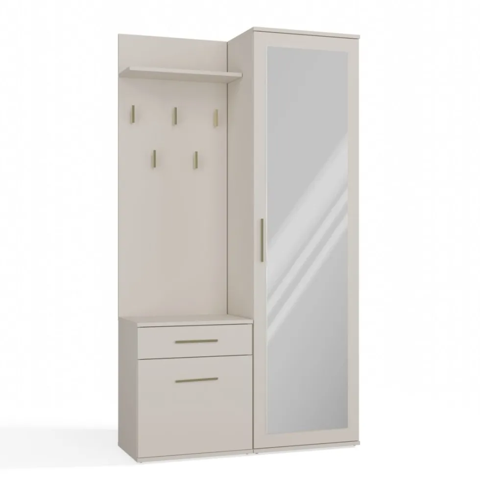 Mobile ingresso moderno con specchio beige cashmere MIT3