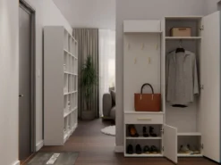 Mobile ingresso moderno con specchio beige cashmere MIT3