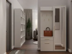 Mobile ingresso moderno con specchio beige cashmere MIT3