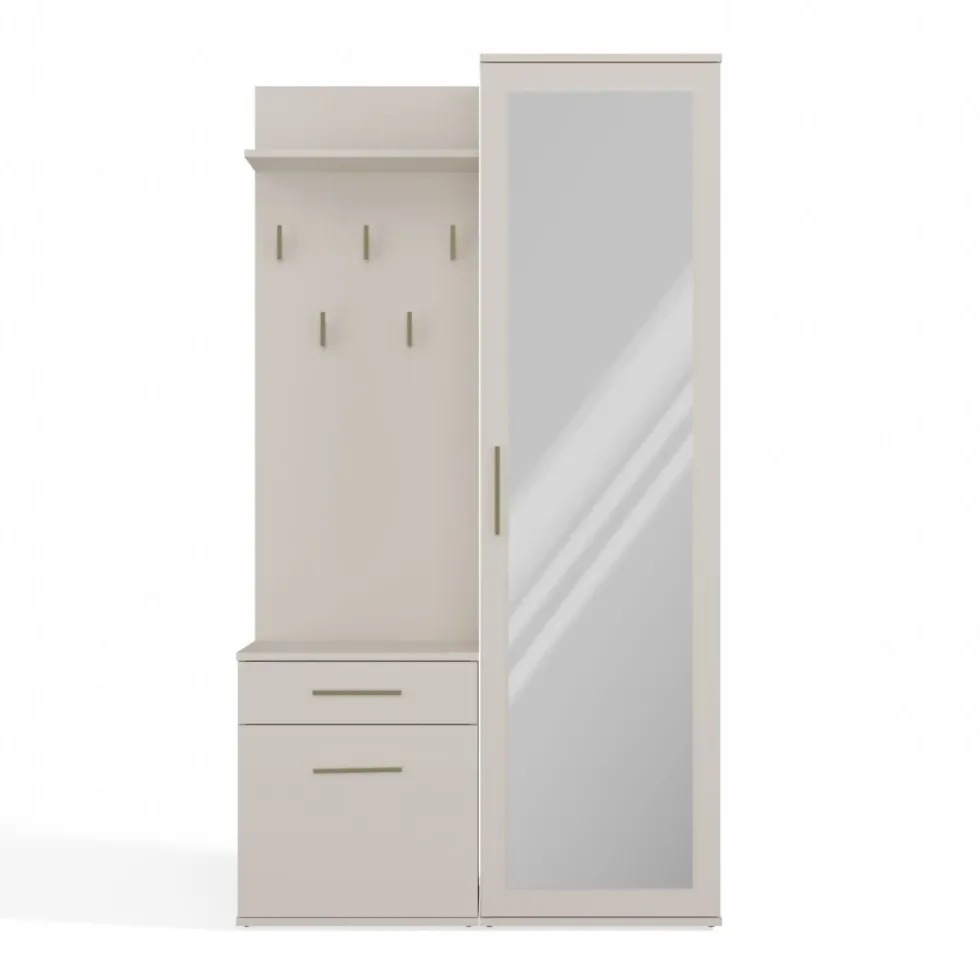 Mobile ingresso moderno con specchio beige cashmere MIT3