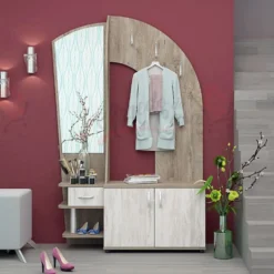 Mobile ingresso moderno con specchio in rovere IG7