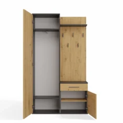 Mobile ingresso moderno con specchio rovere e antracite MIT3