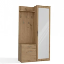 Mobile ingresso moderno con specchio rovere MIT3