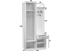 Mobile ingresso moderno con specchio rovere chiaro MIT3