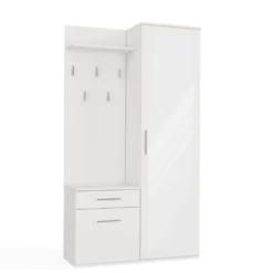 Mobile ingresso moderno con specchio bianco MIT3