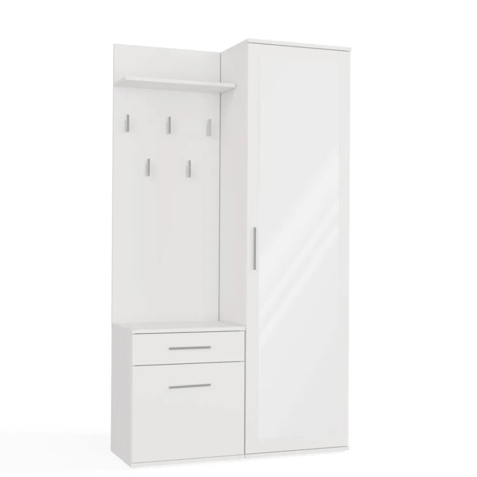 Mobile ingresso moderno con specchio bianco MIT3