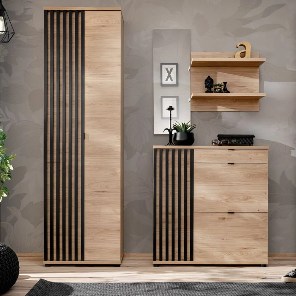 Mobile ingresso moderno rovere e nero 160x202 IP27