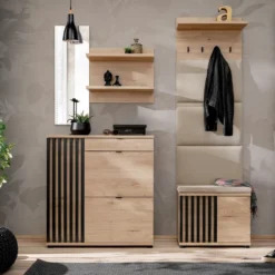 Mobile ingresso moderno rovere e nero 160x202 IP29