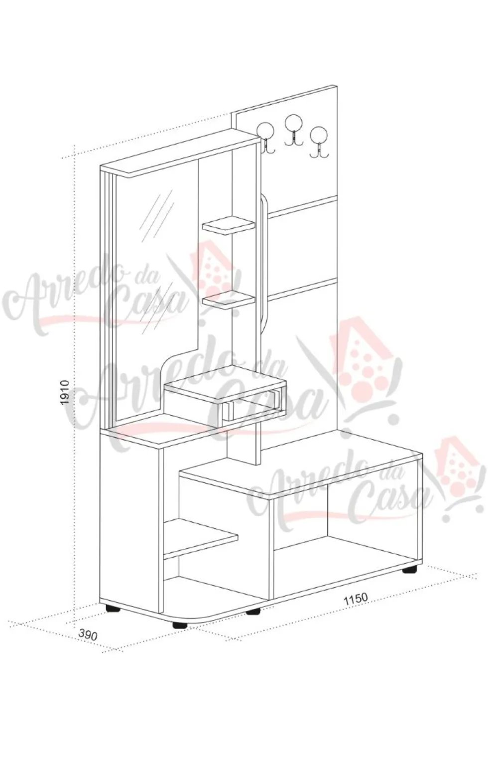 Mobile ingresso moderno rovere grigio IU11
