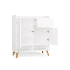 Mobile ingresso moderno 80x95 cm con vani a giorno in bianco opaco MIT19