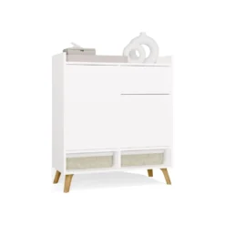 Mobile ingresso moderno 80x95 cm con vani a giorno in bianco opaco MIT19