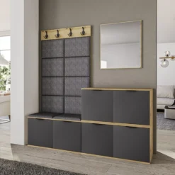 Mobile ingresso moderno 180x186cm rovere e antracite II18