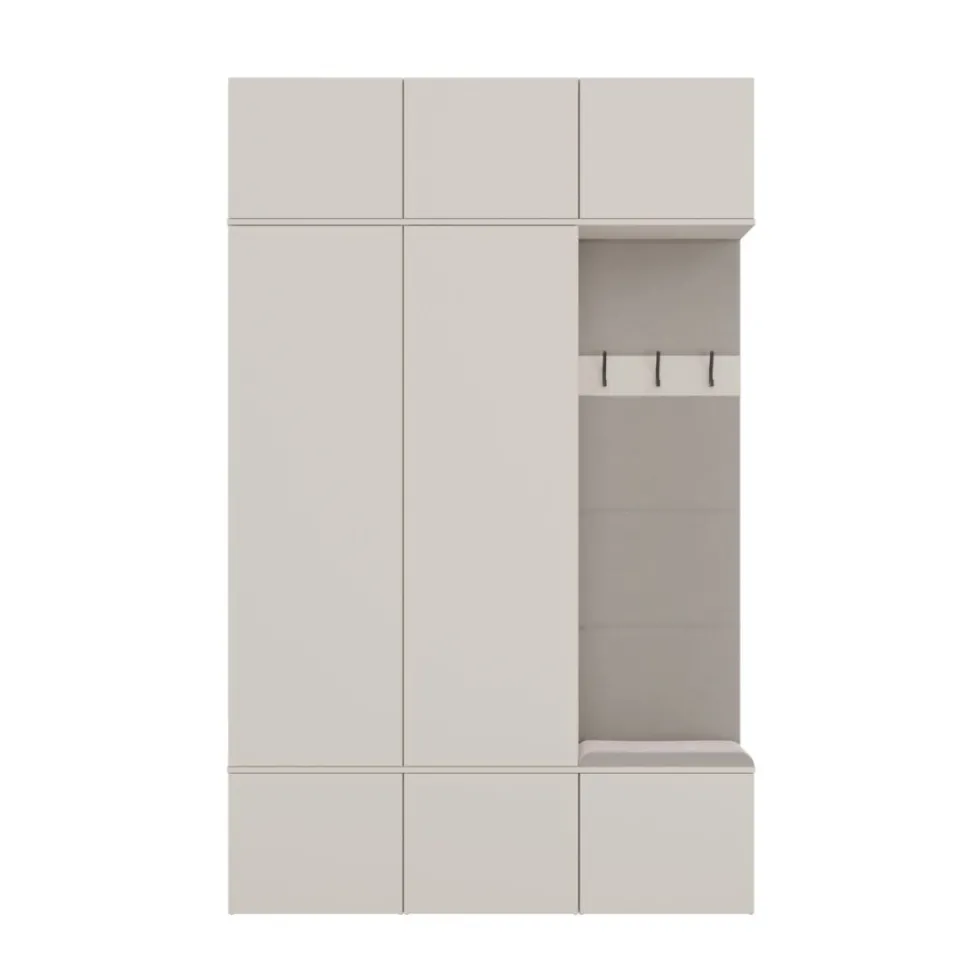 Mobile ingresso moderno 150x238 con guardaroba beige cashmere MIT11