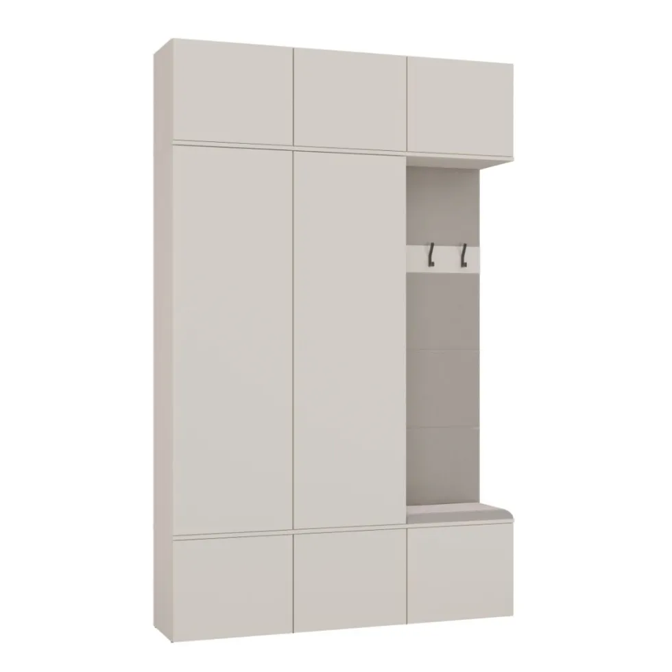 Mobile ingresso moderno 150x238 con guardaroba beige cashmere MIT11