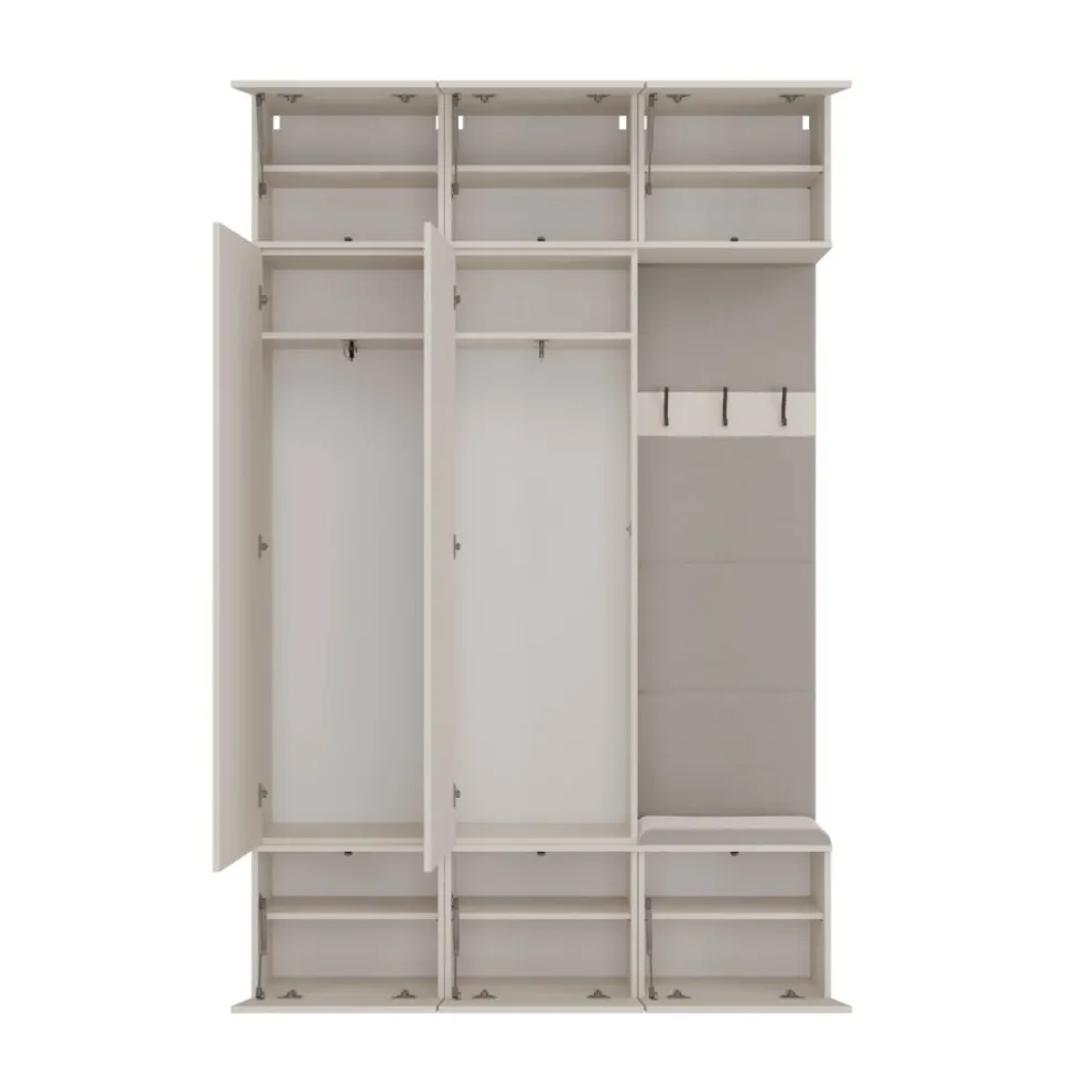 Mobile ingresso moderno 150x238 con guardaroba beige cashmere MIT11