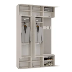 Mobile ingresso moderno 150x238 con guardaroba beige cashmere MIT11