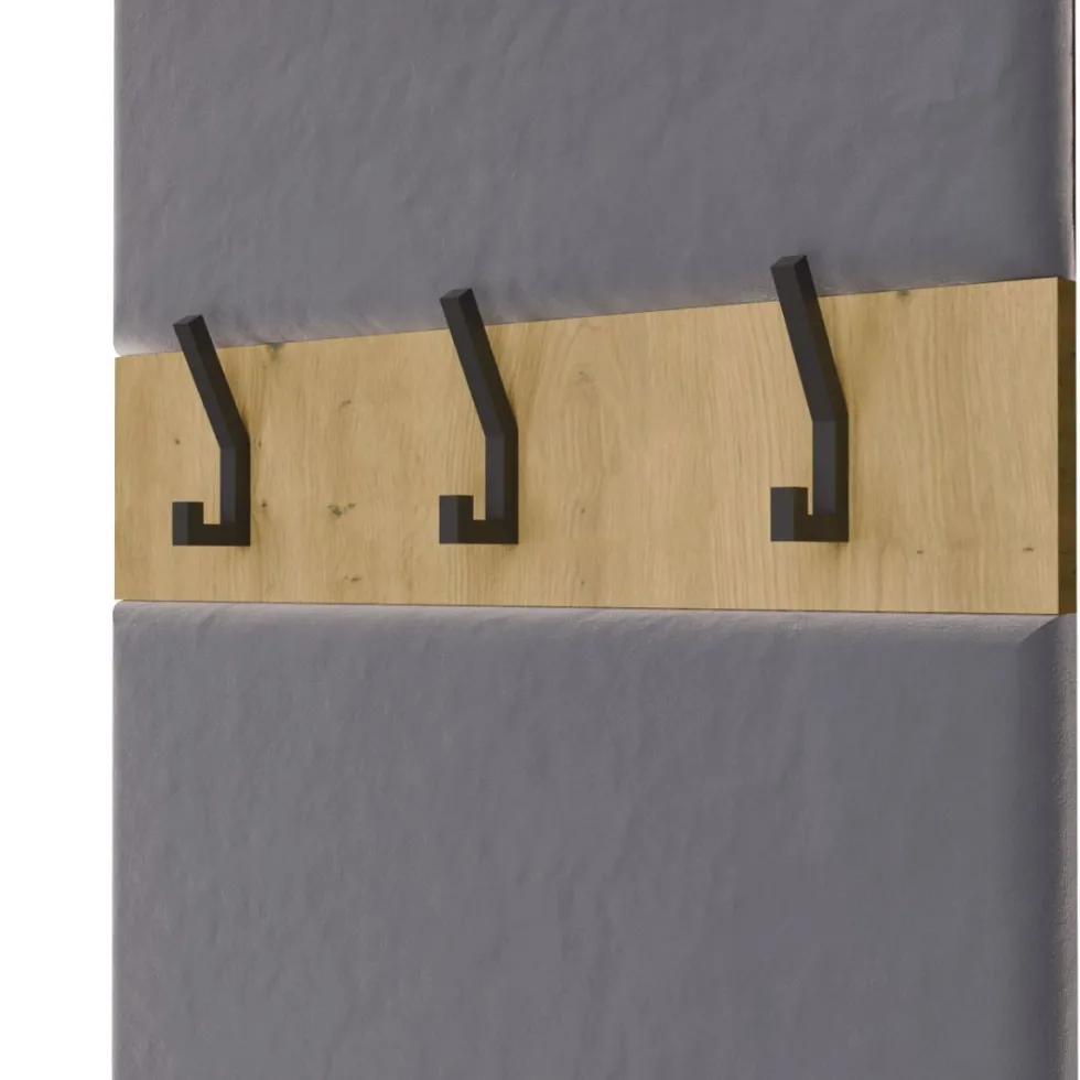 Mobile ingresso moderno 150x238 con scarpiera rovere e grigio MIT10